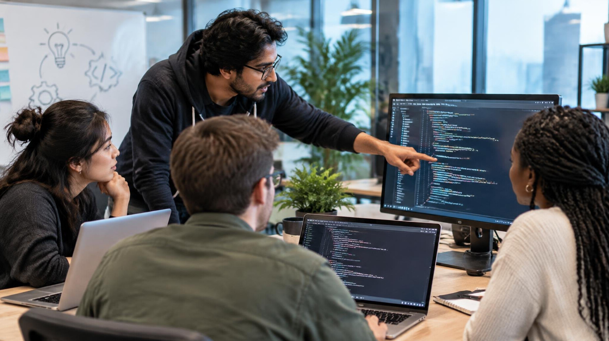 programmers collaborating on code
